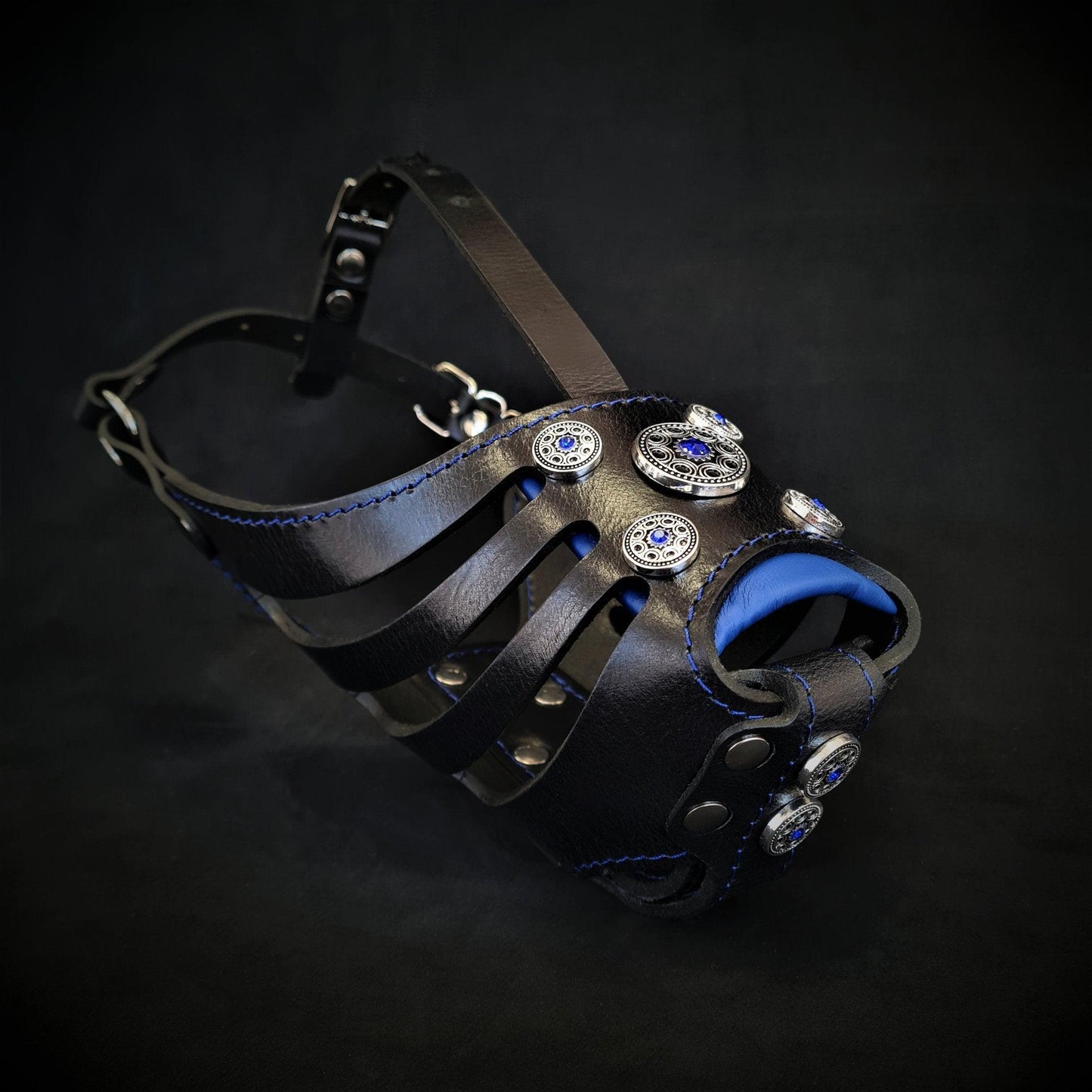 The ''Bijou'' Basket Muzzle Black & Blue