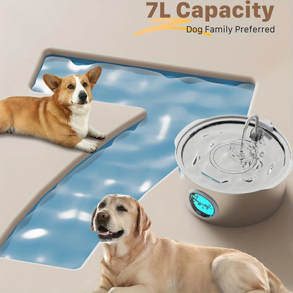 Pet Feeder Dog Water Fountain Stainless Steel