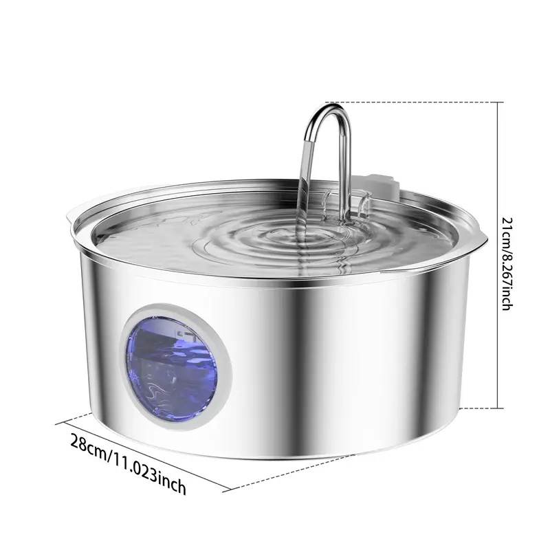 Pet Feeder Dog Water Fountain Stainless Steel
